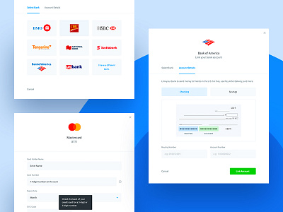 HL - Billing bank account billing connect credit card dashboard design experience interface settings ui user ux