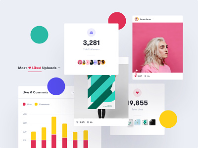 Iconosquare - Study of Colors and Styles app balkan brothers behance branding case study colors dashboard design design system experience icons interface logo style guide typography ui ui kit user ux web