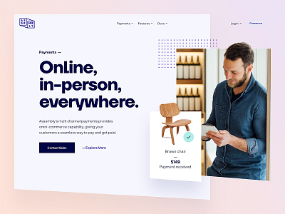 Assembly Payments - Home app dashboard design gradient lander mockups page pay payment style guide ui user experience user interface ux web website
