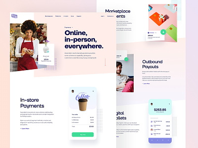 Assembly Payments - Home Style 02 app colors dashboard design design system gradient landing page pay payment product design style guide ui user experience user interface ux web web design webflow website