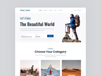 Travel Landing Page Design homepage landing page mockup tourism tourist travel agency travel agent travel app travel guide traveling traveller trip planner typography ui ux vacation rentals web design webdesign website website design