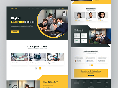 E-Learning Landing Page Design app design landing landingpage learning learning platform online app online course online education online learning online school online teaching trendy design typography ui ui design ui ux user interface web webdesign website