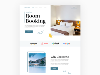 Hotel Room Booking Landing Page Design