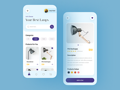 Smart Lamp Products Mobile App Design