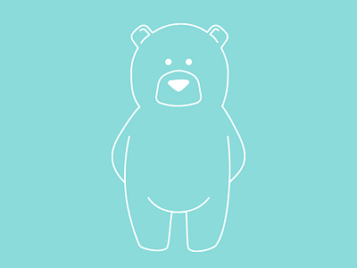 Character Outline bear character illustration outline turquoise