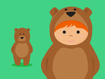 Toddler And Brown Bear