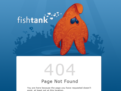 Fishtank Error 404 error fish logo ocean starfish water