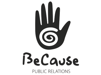 BeCause PR Logo causes hand logo pr