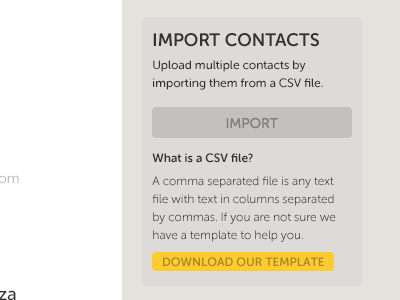 Import Contacts contact import sidebar