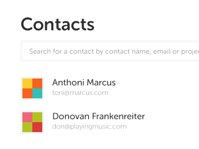 Update Contacts avatar avatars contacts grid grids lists search