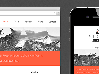 Site Pitch about comp idea mobile mock responsive site strive