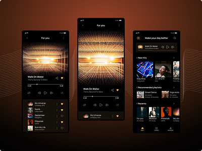 Music Player App app design interface music music player music player app player ui uiux uiux design ux