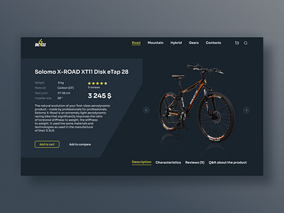 Bicycle Store Concept bicycle bicycle store design interface landing page logo product card store ui uiux design ux web
