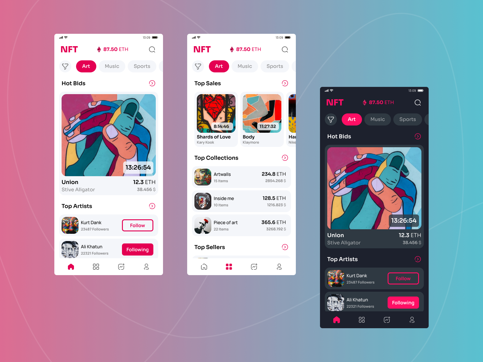 NFT Mobile App by Kate Loseva UX/UI Designer on Dribbble