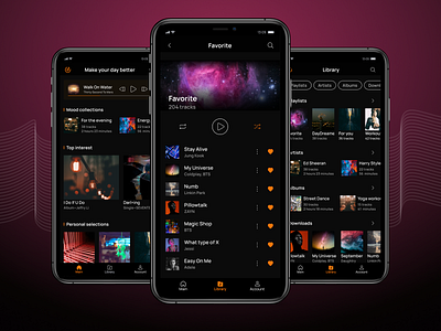 Music Player App app application branding clear dark ui design interface logo mobile music music player music player app ui uiux design ux