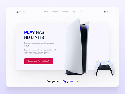 DailyUI #003 | Landing Page | #DailyUI console daily ui dailyui dailyui003 dailyui3 design gaming console landing ps5