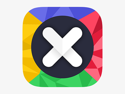 X APP icon logo low poly x