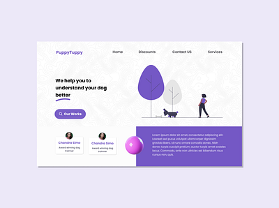 Puppy Tuppy Website UI design dog puppy ui web