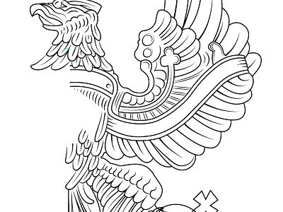 Eagle Crest crest eagle helmet line linework ornament pickelhaube prussia vector ww1