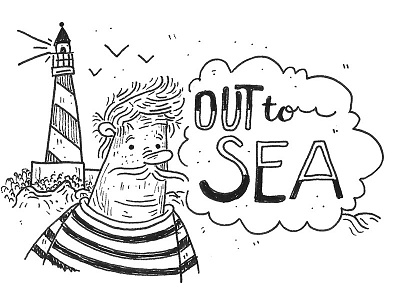 Sailor Sketch drawing illustration lighthouse sailor sea sketch