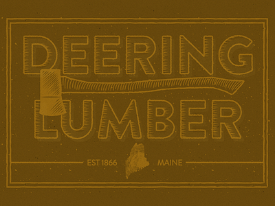 Deering design illustration logo lumber maine type vector vintage wood