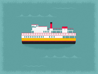 Ferry WIP boat cascobay ferry illustration portland sea ship vector wave