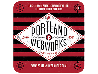 Coaster Draft beer branding coaster development identity illustration maine portland vector web