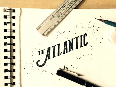 The Atlantic bw handdrawn illustration lettering sketch type typography wip