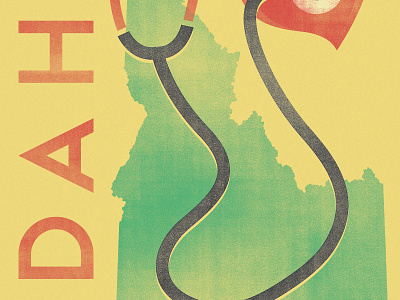 Idaho WIP grunge health heart idaho illustration retro vintage welfare wip