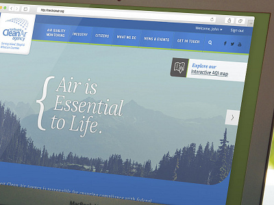 Clean Air Concept agency air blue graphic homepage ui web design website