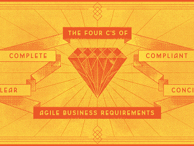The Four C's agile blog burst diamond grunge illustration texture