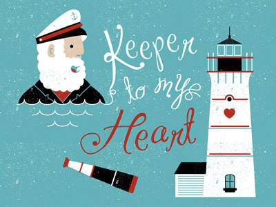 Lighthouse Final beard captain illustration lighthouse nautical sea valentines day