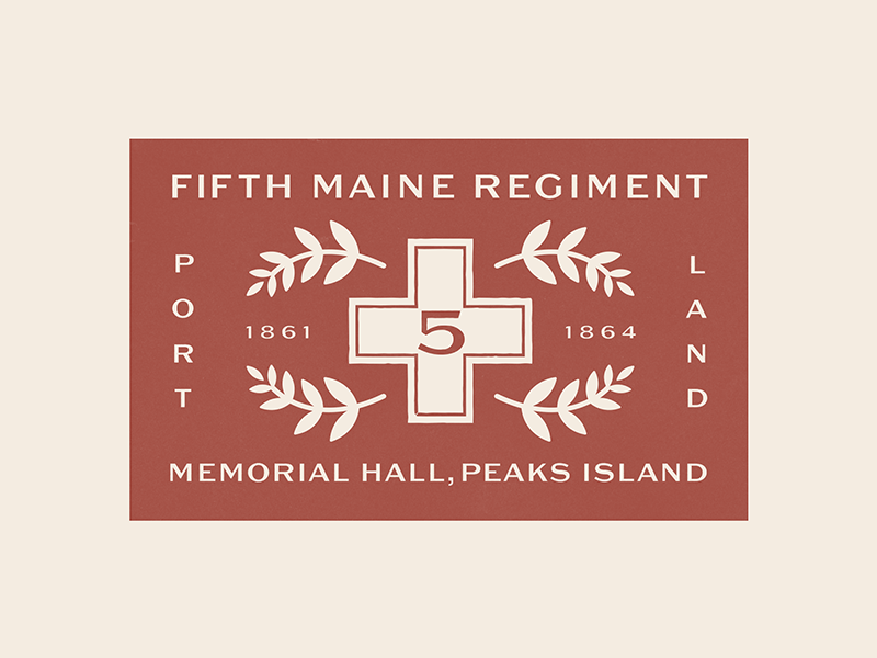 Fifth Maine Regiment portland peaks retro typography war civil victorian vintage texture illustration maine