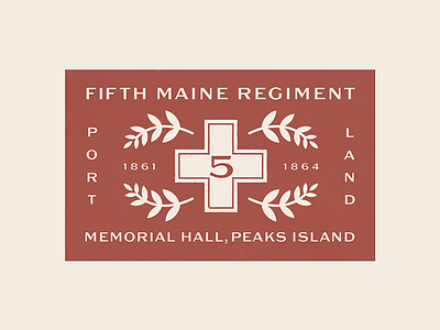 Fifth Maine Regiment civil illustration maine peaks portland retro texture typography victorian vintage war