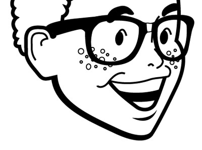 Nerd drawing dweeb freckles geek glasses illustration nerd