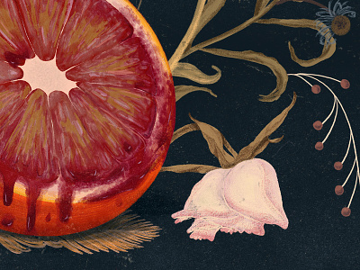 Bloody Fruit blood dead design digital painting drip flowers gouache illustration orange