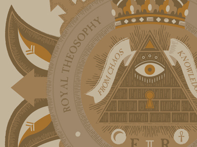 Secret Society badge banner engraving eye illumined illustration medal secret society vector