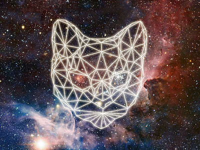 Space Cat abstract cat line minimal