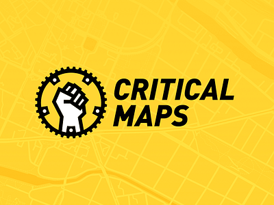 Critical Maps Logo bicycle branding logo map