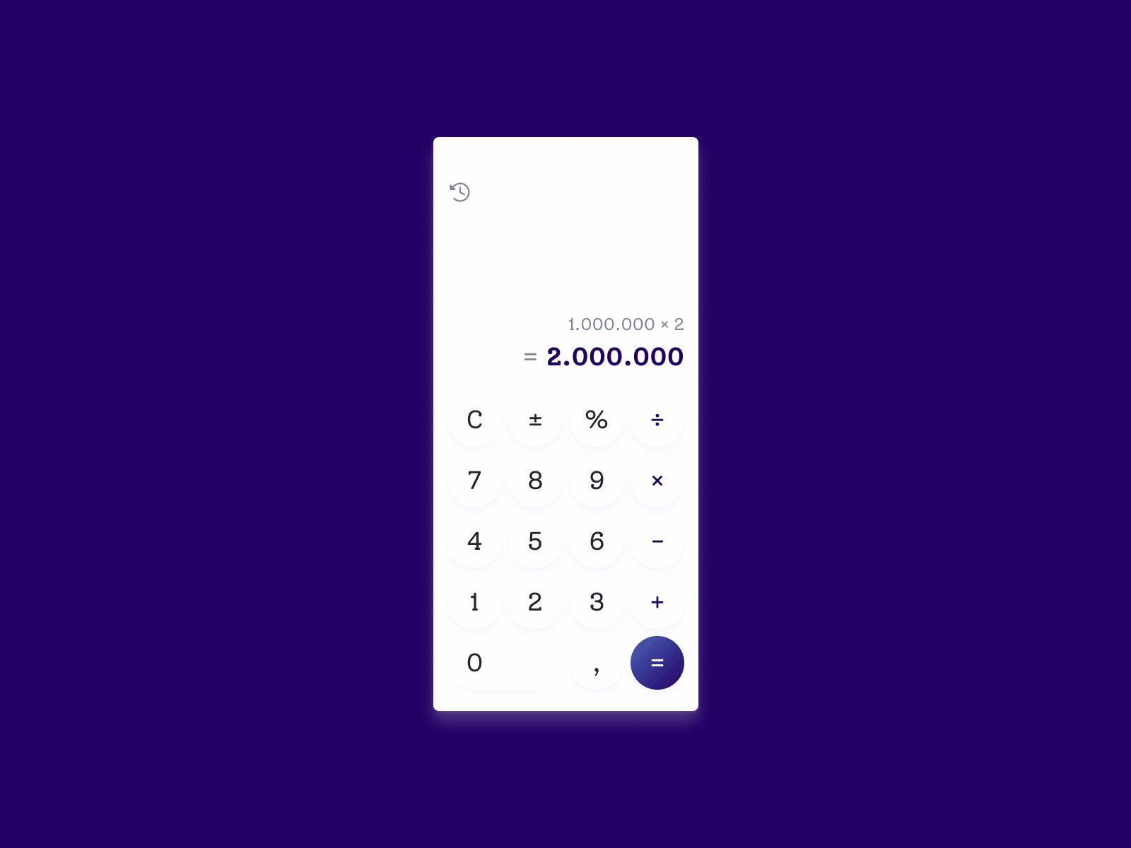 UI Design Challenge - Day 4 - Mobile Application - Caculator animation application calculate calculator design flat minimal mobile ui