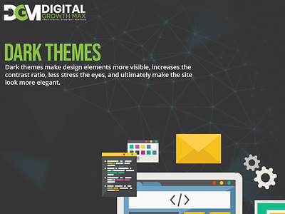 Dark themes content marketing digital marketing email marketing internet marketing social media web design