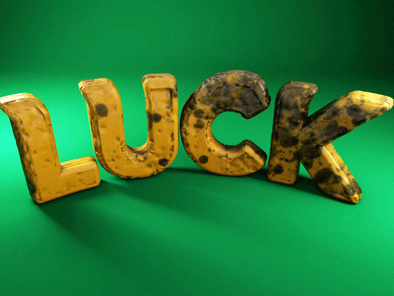 Rotten Luck c4d gross luck mildew mold nasty rotting text