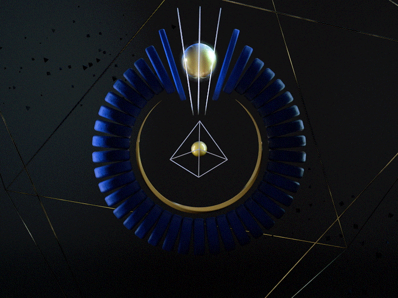 Rings & Balls 3d 4d abstract c4d cinema effector frame gold hoops shader sphere wire