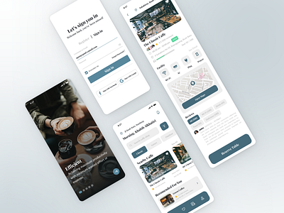 Esensi : Search or Reserve a Coffee Shop & Restaurant Place coffee exploration mobile mobile apps product design ui ui design ux ux design