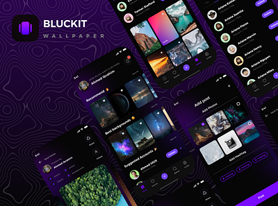 Bluckit Wallpaper App 😍🫰 3d animation app branding design graphic design illustration logo ui vector