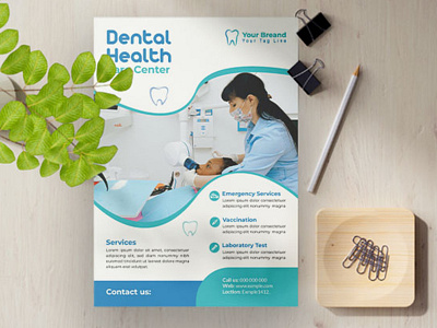 Modern medical, dental, healthcare flyer