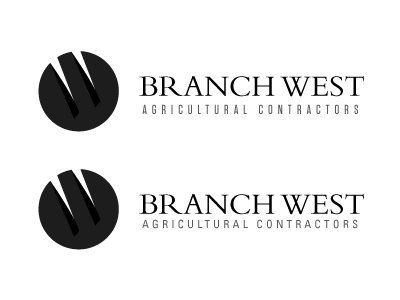 Second idea for the re-brand of BranchWest bembo black and white logo