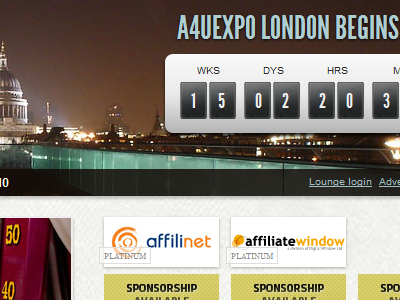 Preview of the countdown clock from the a4uexpo re-align jquery london re align