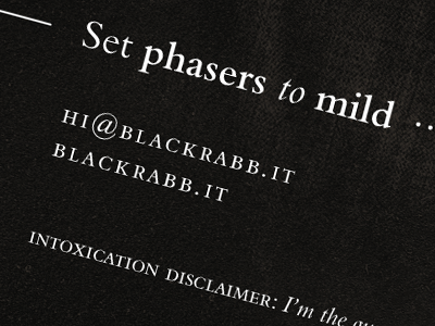 Black Rabbit Business Cards (The Back) bembo black phasers