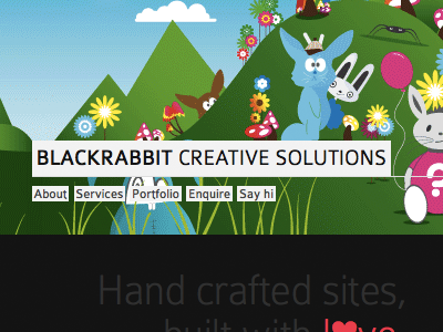 Sneak peak of the home page on BlackRabb.it animation blackrabbit cartoon css3